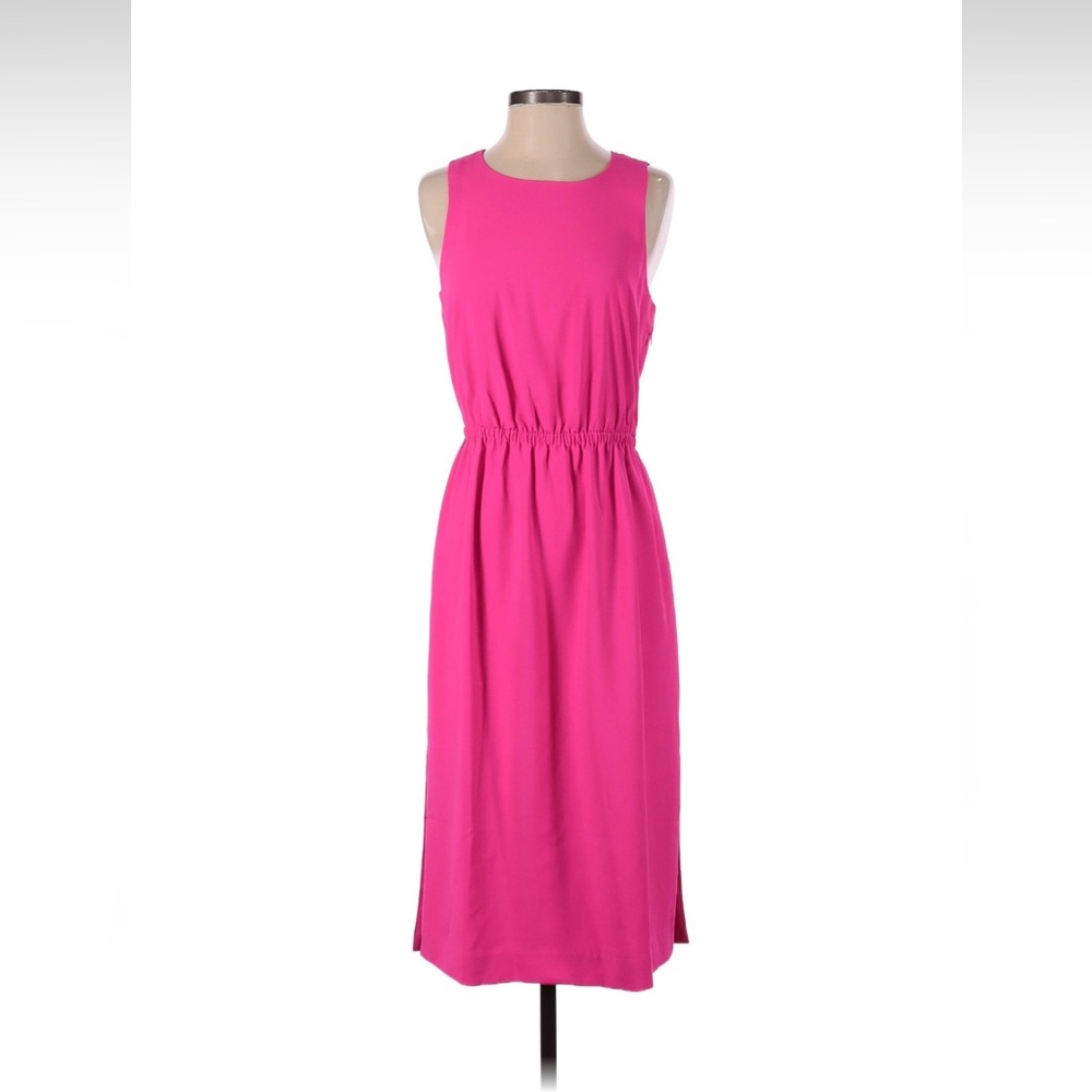 J. Crew Button Back Neon Flamingo Hot Pink Dress Size 4